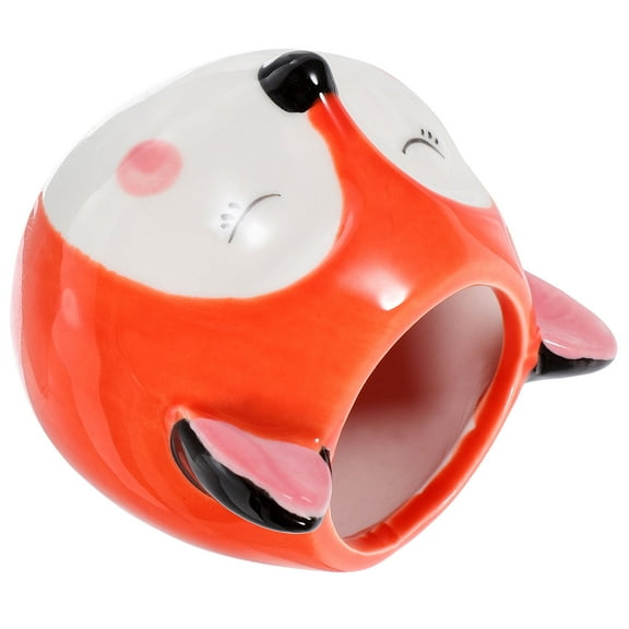 MLINS Ceramic Cartoon Fox Shaped Plant Pot for Succulents Orange Color 1pc