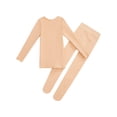 thumbnail image 4 of Linjinx Kids Girls Base Layers Warm Underwear Set Long Sleeve Fleece-Lined Undergarments Undershirt A Nude M, 4 of 7