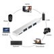 thumbnail image 3 of Adaptador USB C OTG perfke 3 puertos USB 3.1 a USB 2.0 lector de tarjetas pequeñas plateado, 3 of 9