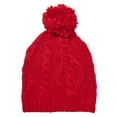 thumbnail image 3 of Top Headwear Crochet Knitted Beanie w/ Pom - Red, 3 of 4