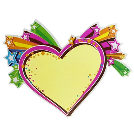 - Unique Bargains 10 x Stars Decor Yellow Heart Shaped Promotional Display Sign Cards