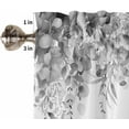 thumbnail image 5 of Kitchen Curtain Valance and Tiers Set Gray Eucalyptus 3 Pc Window Treatment Watercolor Leaves 3 Pieces Rod Pocket Valance Set for Small Windows Bedroom, 54 in x 36 in, 5 of 6
