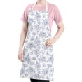 thumbnail image 5 of Pioneer Flower Floral Print Pattern Apron for Women and Men, Cotton Linen Waterproof with Pockets, Adjustable, 33x27 Inch for Kitchen, Gardening, BBQ, Salon, 5 of 6