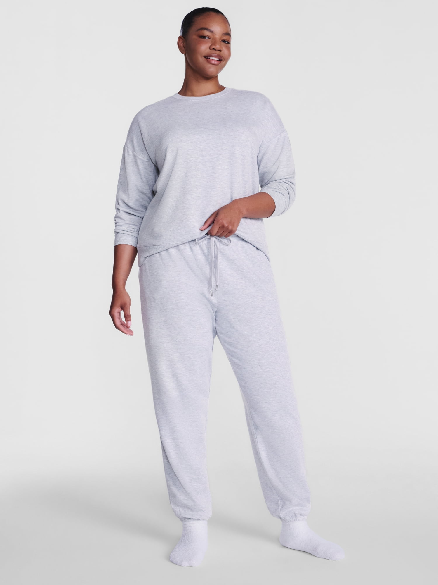 Joyspun Women's Fleece Sleep Pull On Jogger, Sizes XS to 3X