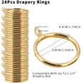 thumbnail image 3 of 28 pcs 1.5-Inch Inner Diameter Metal Drapery Rings Curtain Rings with Eyelets, Decorative Curtain Rod Rings Drapery Curtain Rings Fits Up to 1 1/4-Inch Rod, Gold, 3 of 4