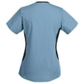 thumbnail image 3 of Olyvenn Women Short Sleeve Scrub Tops with Pockets Casual Color Block V Neck Uniform Shirts Nurse T Shirt Top Lightweight Tunic Blouse Blue S, 3 of 3