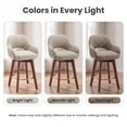 thumbnail image 4 of AFO 26" Upholstered Counter Height Bar Stools Set of 2, Modern Swivel Bar Stool with Armrests & Solid Wood Legs, Mid Century Barstool Island Chairs for Kitchen Island Dining Room, Camel, 4 of 12