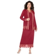 Roaman's Women's Plus Size Beaded Skirt Set