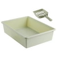 thumbnail image 2 of Bandeja de arena para gatos, cajas de arena para gatos de perfil bajo para gatos de interior, arena para gatos para hámsteres, gatitos de animales , VERDE, 2 of 8