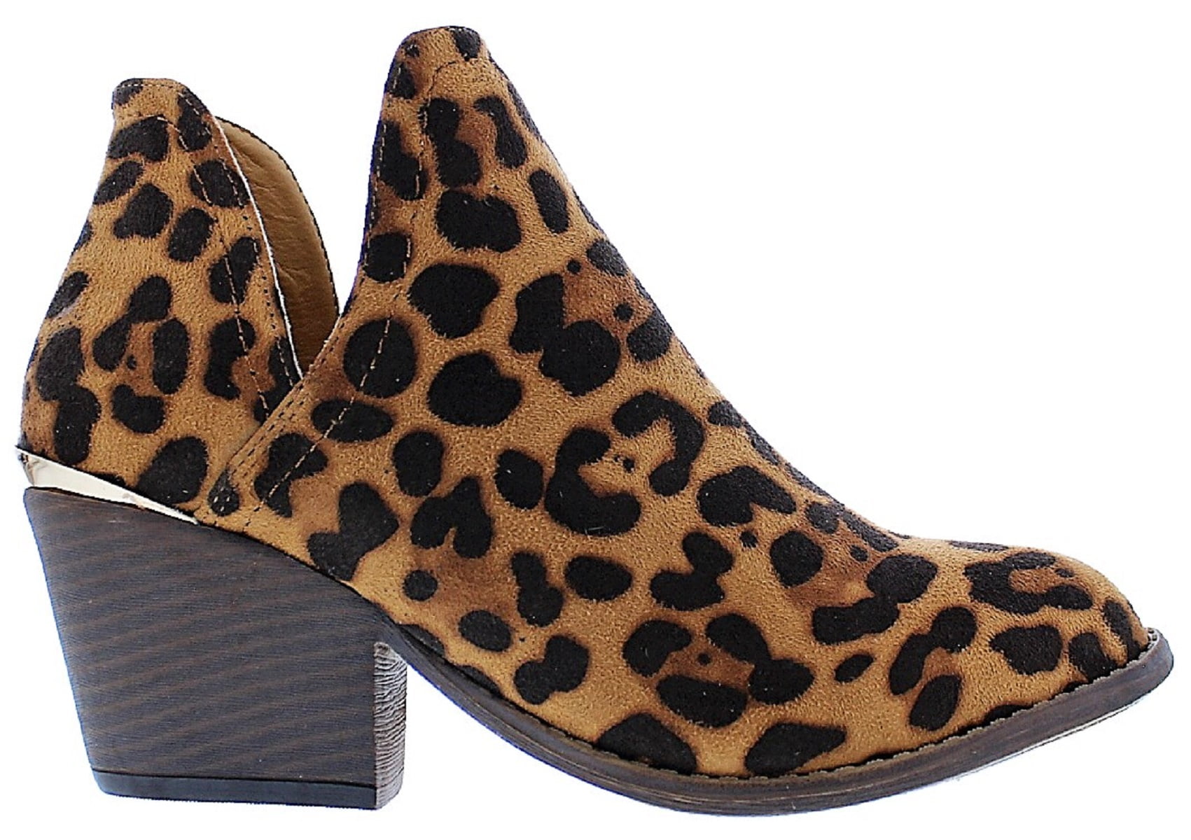 leopard western booties