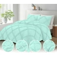 thumbnail image 3 of D.N.G. BEDDINGS 1 Piece Luxurious Diamond Ruffle Comforter Super Soft, All Season Pintuck 800 Thread Count, 100% Egyptian Cotton, Oversized Super King Size Aqua Blue Color, 3 of 9