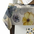 thumbnail image 2 of Retro Beige Yellow Flower Rectangle Tablecloths 54x87,Ombre Blue Green Blossom Floral Table Cloth Table Cover Indoor/Outdoor Tabletop Decor for Wedding Holiday Party Dinner Baby Shower, 2 of 7