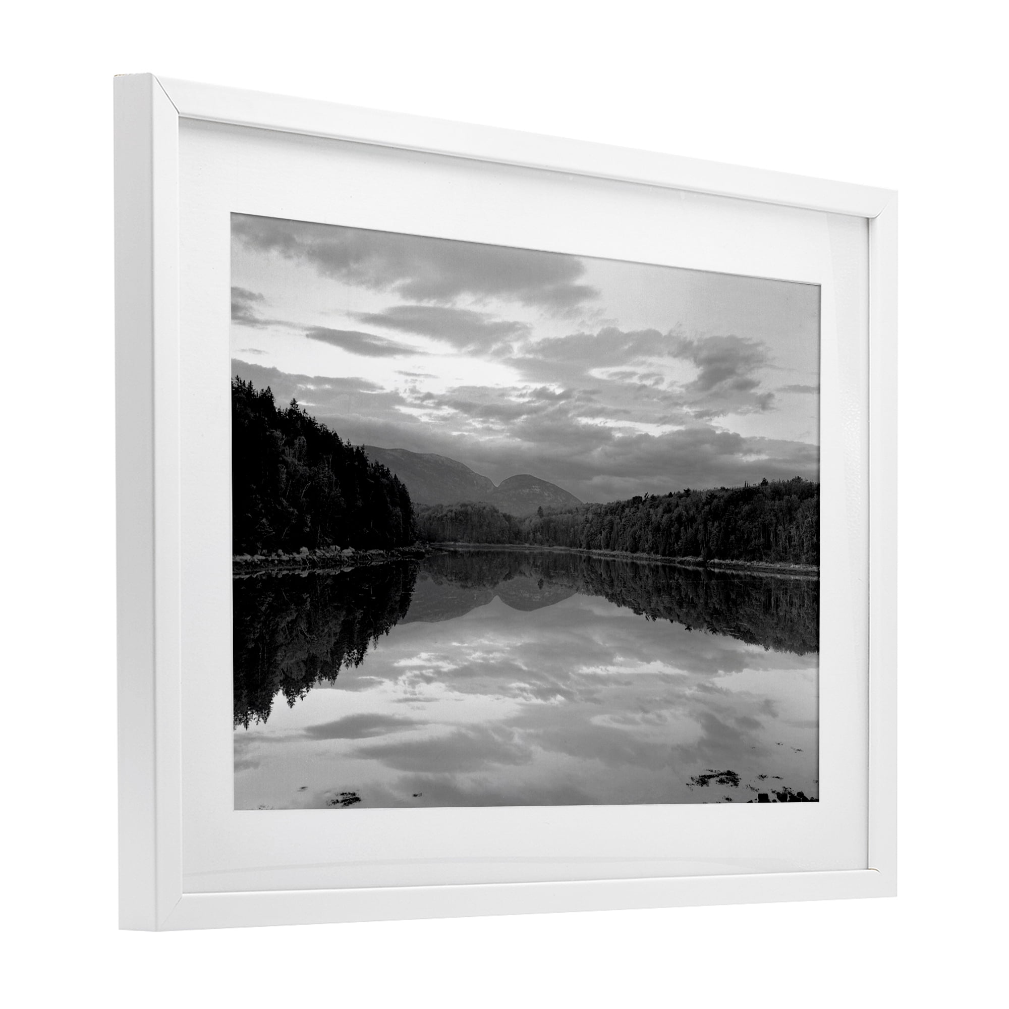 Stupell Industries Acadia Reflection in Monochrome White Framed Print Under Glass, design by MJ Photography