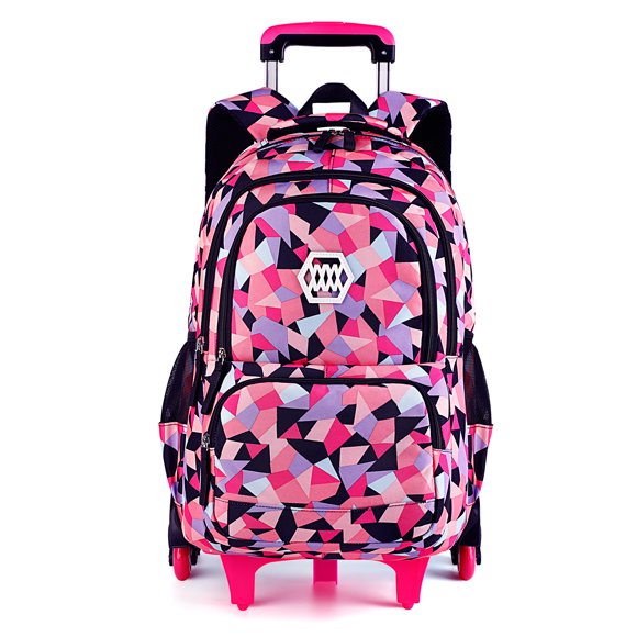 Rolling Backpack 6-Wheel Large Capacity Wheeled Backpack School Bag for Kids