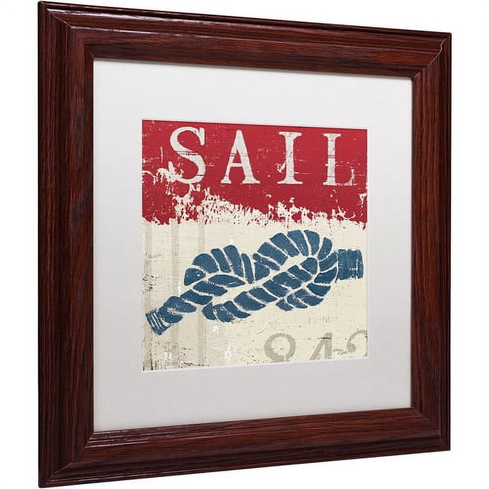Trademark Fine Art "Nautical III Red" Canvas Art by Wellington Studio, White Matte, Wood Frame