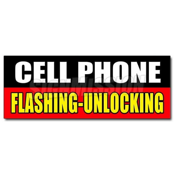 36" CELL PHONE FLASHING UNLOCKING DECAL sticker full partial operating