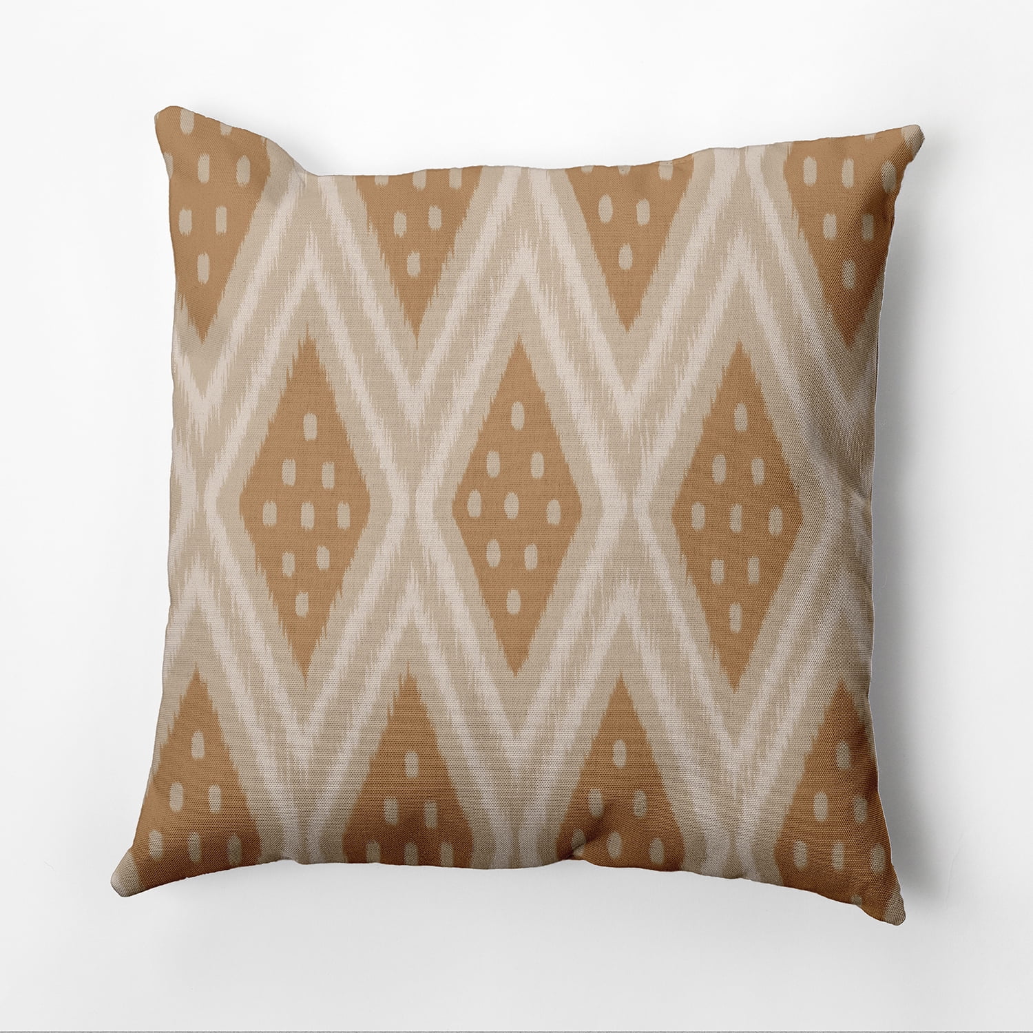 Simply Daisy 16" x 16" Diamond & Dots Polyester Indoor/Outdoor Pillow, Brown (1 count)