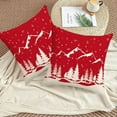 thumbnail image 6 of Red Christmas Tree Pillow Covers 18x18 Set Of 2 Xmas Winter Trees Mountains Snowflake Throw Pillows Cover Outdoor Rustic Decorative Pillow Case Farmhouse Linen Cushion Cover for Couch Bed Sofa Decor, 6 of 6