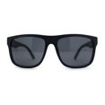 thumbnail image 2 of Mens Sport Rectangle Horn Rim Plastic Dark Black Lens Sunglasses Matte Black, 2 of 4