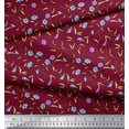 thumbnail image 2 of Soimoi Polyester Crepe Fabric Leaves & Aster Floral Printed Fabric 1 Yard 42 Inch Wide, 2 of 3
