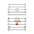 thumbnail image 1 of 10X pendientes de material acero inoxidable no alergénico barra Industrial para el cuerpo barra joyería anillos de labio Barra de labret para Yinane pendiente de barra, 1 of 5
