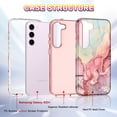 thumbnail image 2 of CASEFIV Phone Case for Samsung Galaxy S23 Plus, 2 Pack [Tempered Glass Screen Protector+Camera Lens Protector], Marble Pattern Heavy Duty Shockproof Full Body Hard PC+Soft Silicone Cover, Rose Gold, 2 of 8