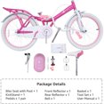 thumbnail image 4 of RoyalBaby Princess Girl Kids Outdoor Bicycle 20" with Kickstand, Bunny/Fuchsia, 4 of 8