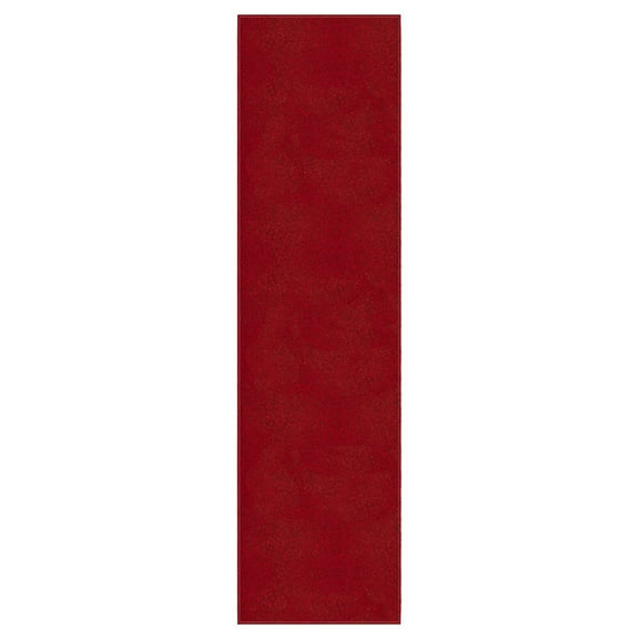 Ottomanson Extra Long Hallway Runner Rug 3x10 Non-Slip Rug for Kitchen or Bedroom, 2'7" x 10', Red