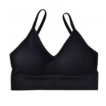 

PRAETER Women Tank Crop Top Female Seamless Underwear Sexy Lingerie Low Back Bralette Camis Push Up Sports Bra Bandeau Top Tank
