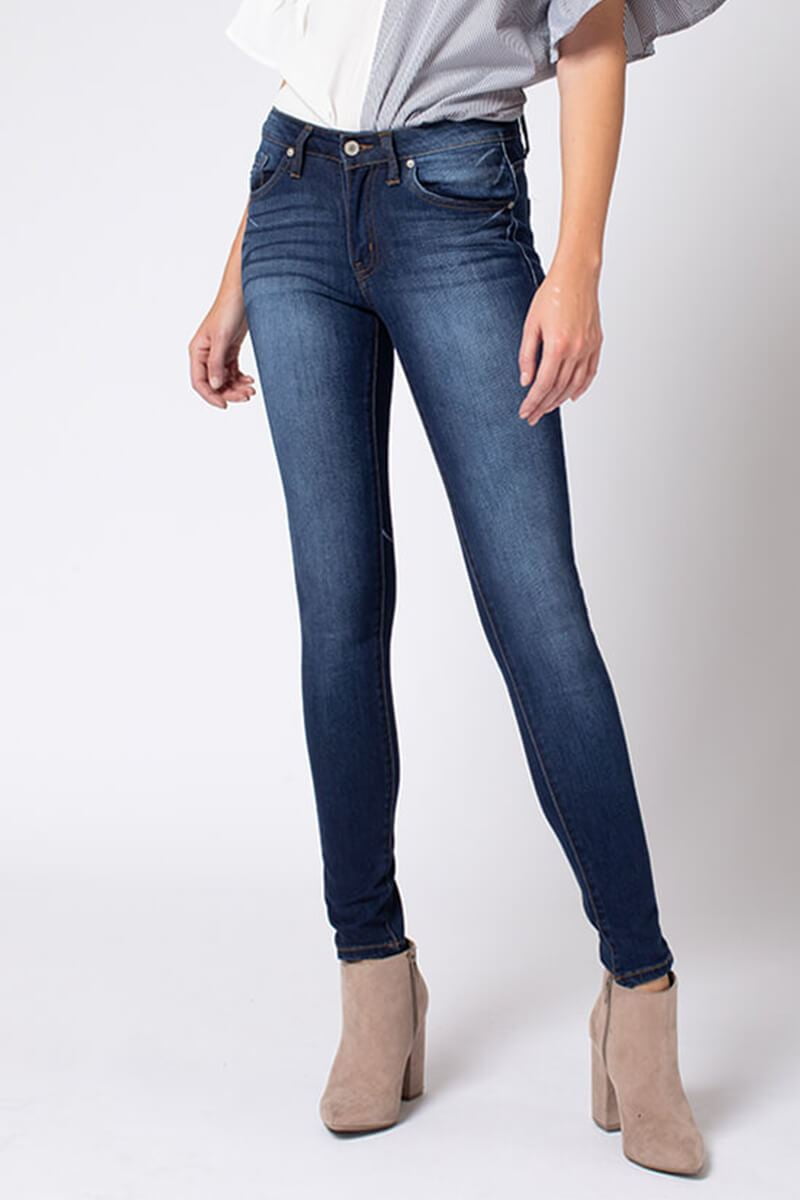 Kancan Kan Can Women's Mid Rise Super Skinny Jeans Basic KC7085