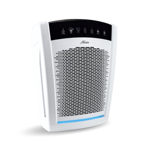 Hunter HP850UV Large Multi-Room Air Purifier with UVC Germicidal Light, White