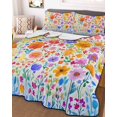 thumbnail image 3 of Quilts Twin XL Size, Spring Floral Soft Comforter Bedding Set for Bed, Watercolor Colorful Botanical Summer Lightweight Quilted Bedspread with Pillow Cover(2 Pieces) for All Season, 68x98 Inch, 3 of 6