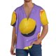 thumbnail image 1 of Fotbe Yellow Lemon And Orange Camisa Estampada de Manga Corta para Hombre, Casual de Verano, Estilo Playero, Sin Arrugas-3X-Large, 1 of 5