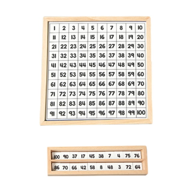 Tablero de números Montessori del 1 al 100, juego de mesa educativo 100, tablero de conteo de números de madera para niños de 3, 4 y 5 años