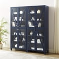 thumbnail image 3 of Crosley Furniture Cassai 2-Piece MDF Wood and Glass Storage Pantry Set in Navy, 3 of 16