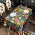 thumbnail image 2 of Pioneer Flower Floral Print Pattern Rectangle Tablecloth 60"x120", Waterproof Polyester Table Cloth, Wipeable Spillproof for Dining Camping Indoor Outdoor, 2 of 6