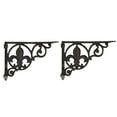 thumbnail image 2 of 2 Cast Iron Fleur de Lis Decorative Wall Shelf Brackets, 2 of 2