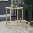 thumbnail image 1 of Convenience Concepts Table d'Extrémité Ronde en Faux Marbre 21" Gold Coast en Métal Doré, 1 of 5