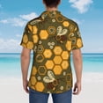 thumbnail image 6 of Bixox Men's Hawaiian Shirts Men's Bees and Honeycombs Print Short-Sleeve Shirt-Medium, 6 of 8