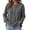 Dark Gray, variant on Women's Henley Button Top Ribbed Knit Long Sleeve Loose Fit Casual Pullover Blouse