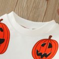thumbnail image 5 of Otqutp Round Neck Pullovers for Toddler Baby Halloween Pumpkin Outfits Boys Girls Oversized Sweatshirt Romper Cute Clothes(White,12-18 Months), 5 of 7