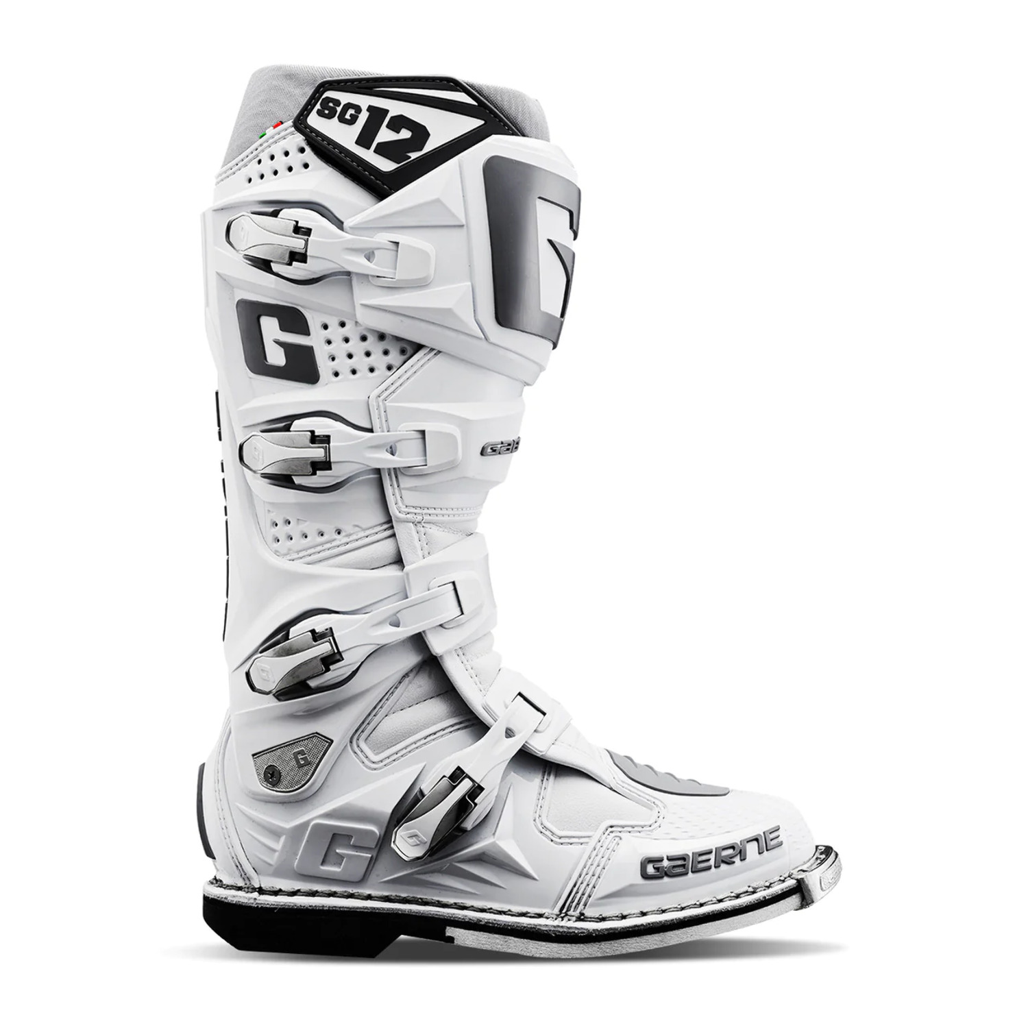 Gaerne SG12 Mens MX Offroad Boots White/Silver 13 USA - image 2 of 9