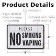 thumbnail image 2 of No Smoking No Vaping 8 Inch x 12 Inch Novelty Plastic Sign Fresh Air Zone Durable Weatherproof UV Protected Perfect for Entrances Patios Offices Fun Gift for Homeowners Managers Staff, 2 of 6