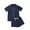 C-Navy30, variant on Womens Pajamas Crew Neck Pullover T Shirts With Bow Plaid Shorts Sleepwear Two Piece Set Lounge Set