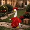 thumbnail image 5 of Aurorax Christmas Porch Goose Outfits 23" Holiday,Goose Clothes for Cement Goose Porch Goose 17/19 inch,Holiday Red Gold Foil Tree Printed Dress Porch Goose Accessories for Outdoor Yard, 5 of 9