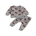 thumbnail image 1 of Baby Boy Girls Long Sleeve Sweatshirt Pullover Top Jogger Pants Set Tracksuit, 1 of 6
