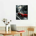 thumbnail image 3 of Acheng Sports Car Canvas Wall Art Framed Supercar Painting Picture Racing Car Garage Wall Decor Black and White Themed Modern Canvas Prints for Men Bedroom Office 16x20 in, 3 of 5