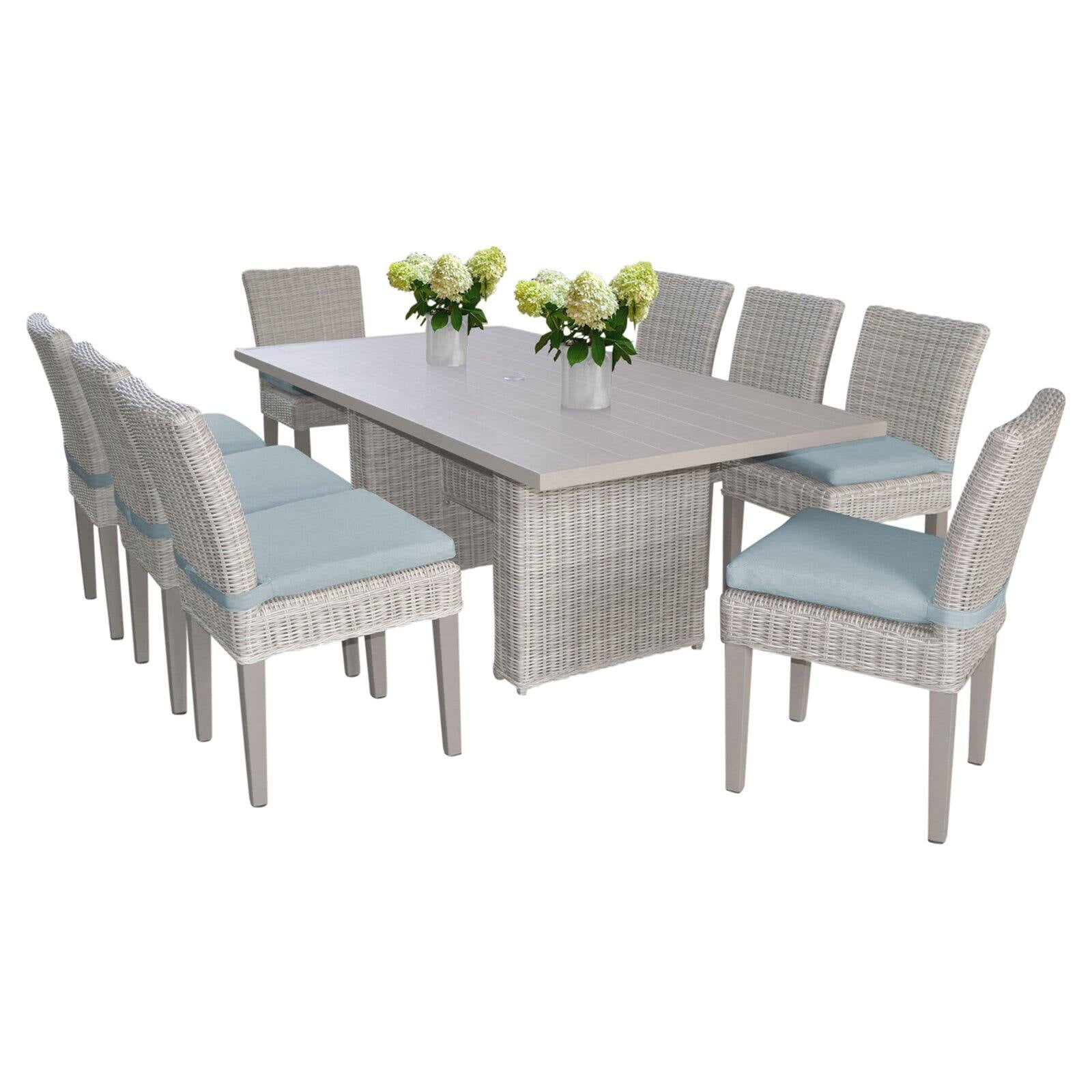 TK Classics Coast Rectangular Outdoor Patio Dining Table with Side