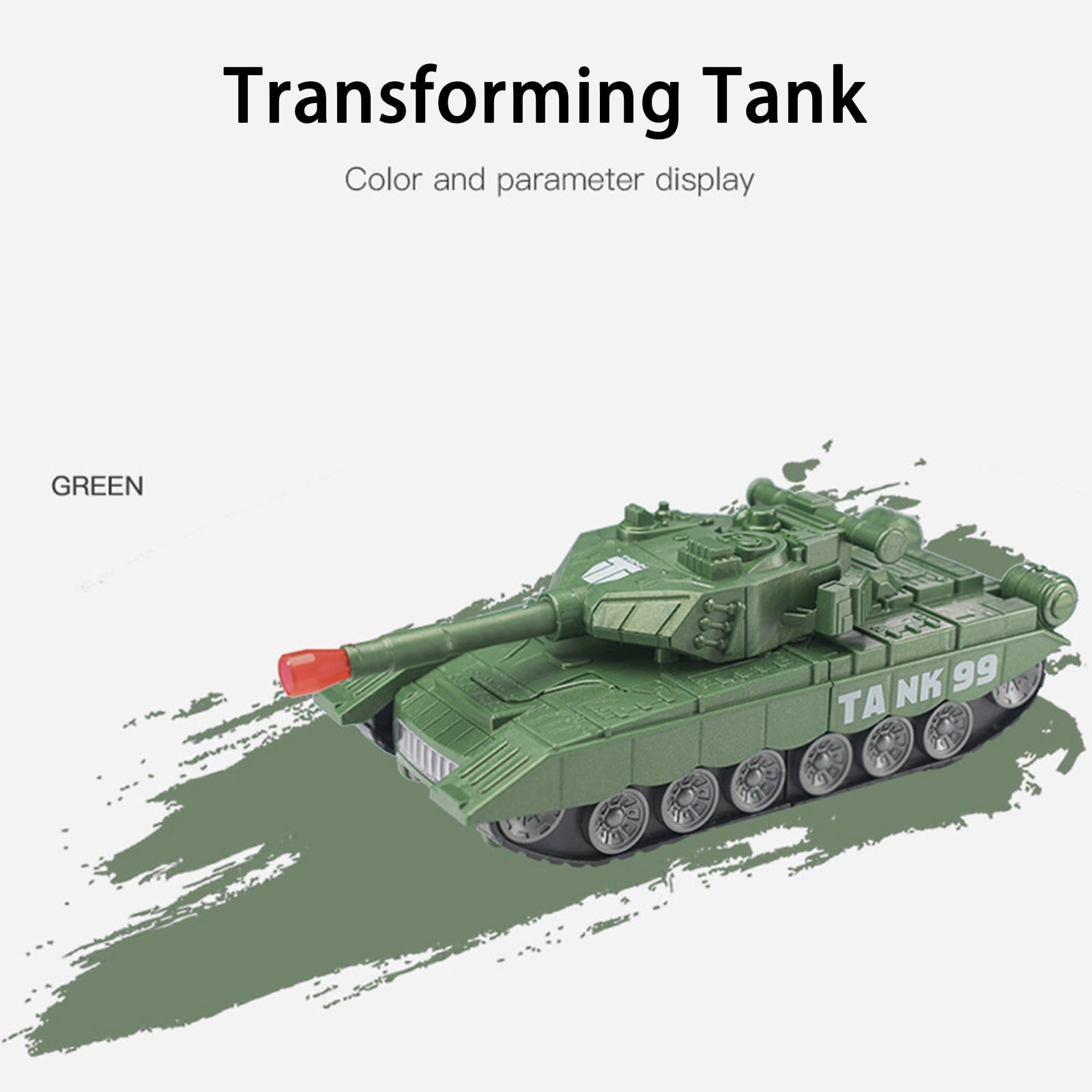 Fufafayo Universal Deformation Tank CarToy, Transforming Robot Vehicle with Light and Sound, Simulation Model Glow in The Dark, Tracked Wheels Motorized Action Figure for BoysKidsGift