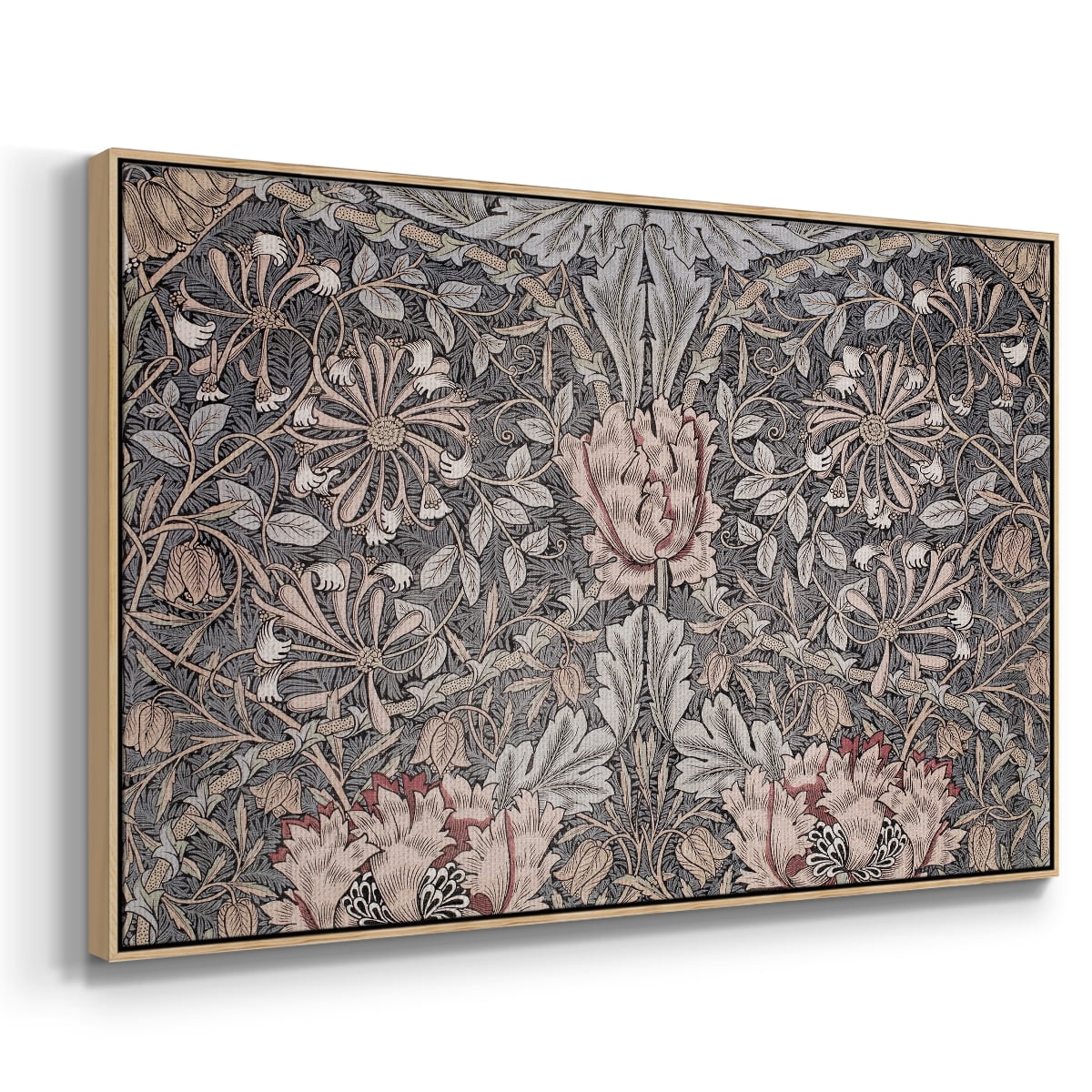 Vintage Abstract Print-XXX Framed in Natural Wood Wood Gallery Wrapped Canvas 27 in. x 41 in.